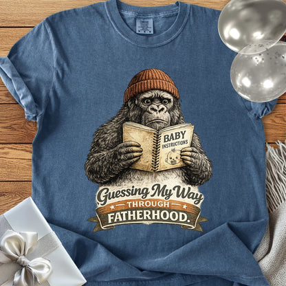 Guessing My Way Through Fatherhood - Premium Parenting T-Shirt