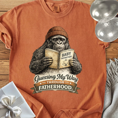 Guessing My Way Through Fatherhood - Premium Parenting T-Shirt