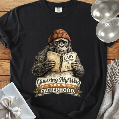 Guessing My Way Through Fatherhood - Premium Parenting T-Shirt