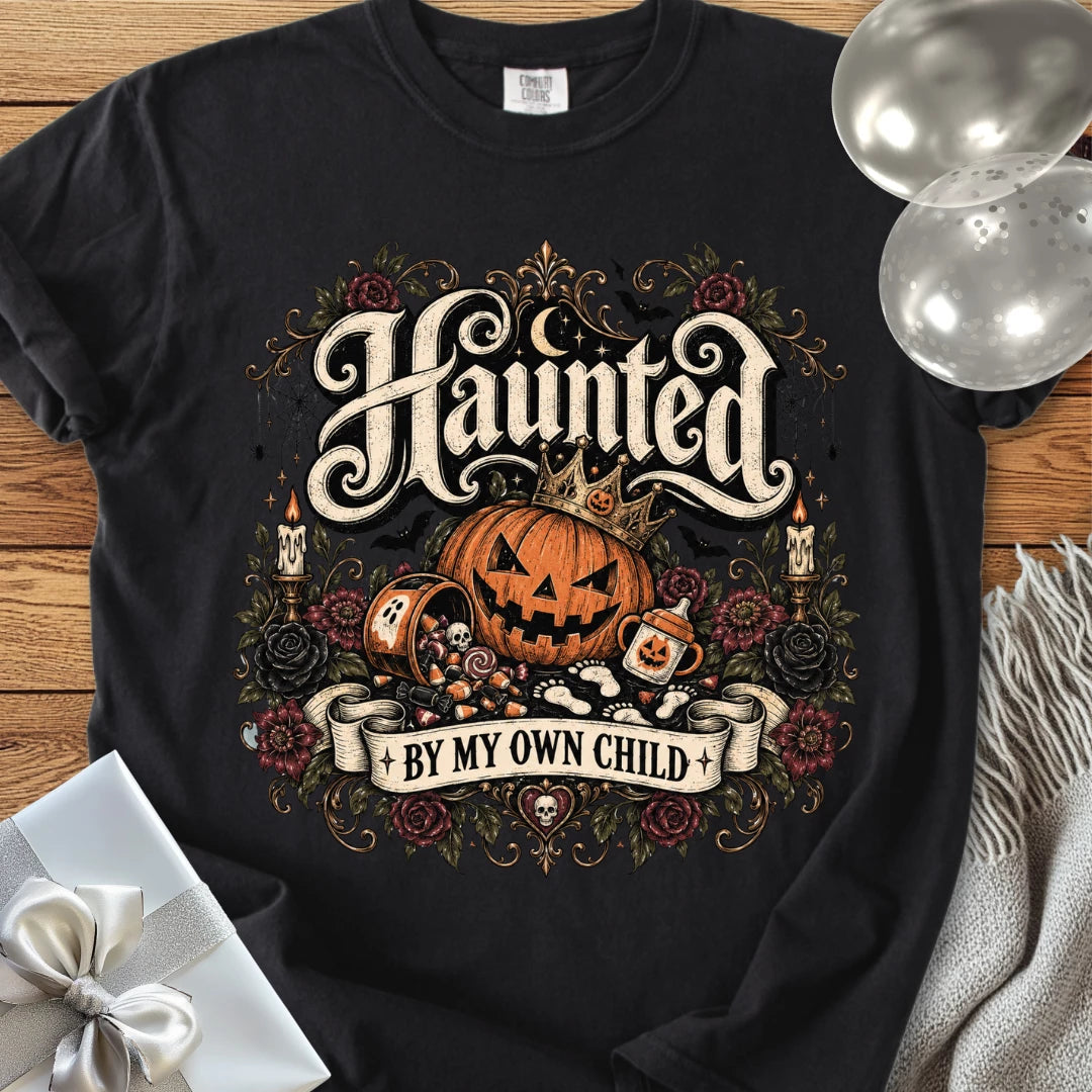 Haunted By My Own Child - Premium Halloween Parenting T-Shirt