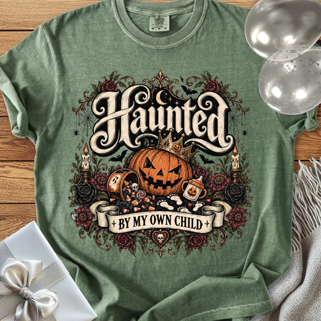 Haunted By My Own Child - Premium Halloween Parenting T-Shirt