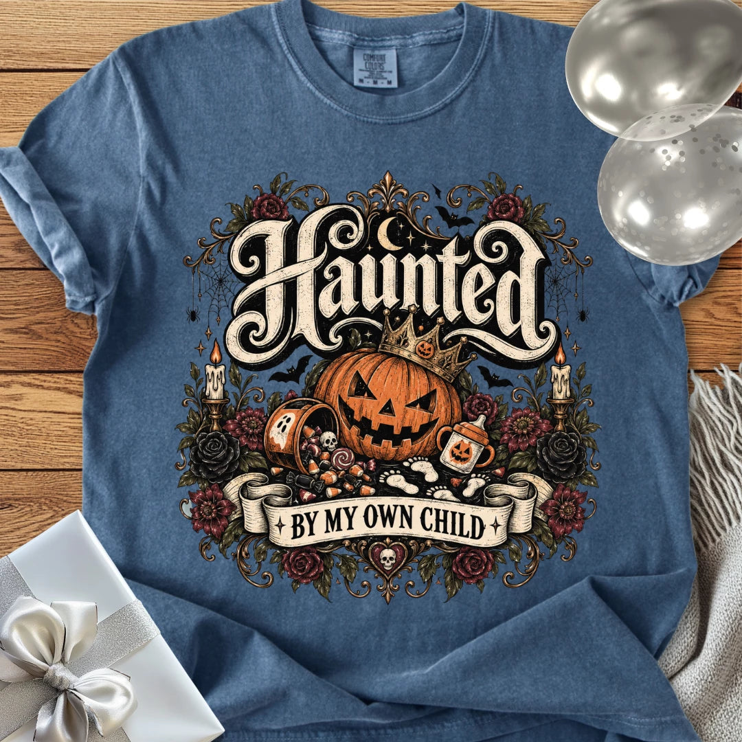 Haunted By My Own Child - Premium Halloween Parenting T-Shirt