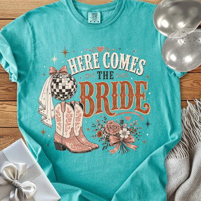 Here Comes the Bride - Premium Western Wedding T-Shirt