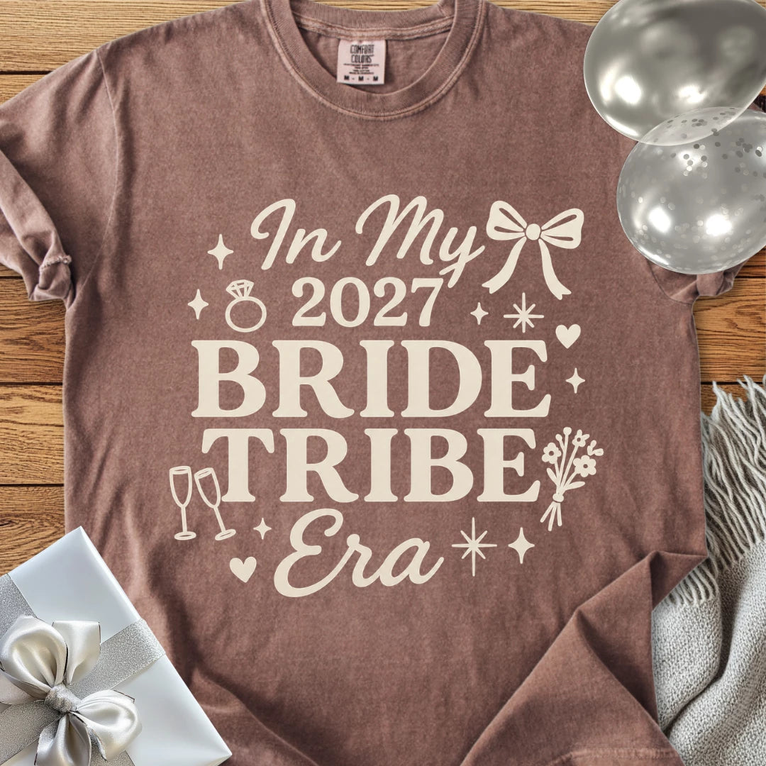 In My 2027 Bride Tribe Era - Premium Wedding T-Shirt