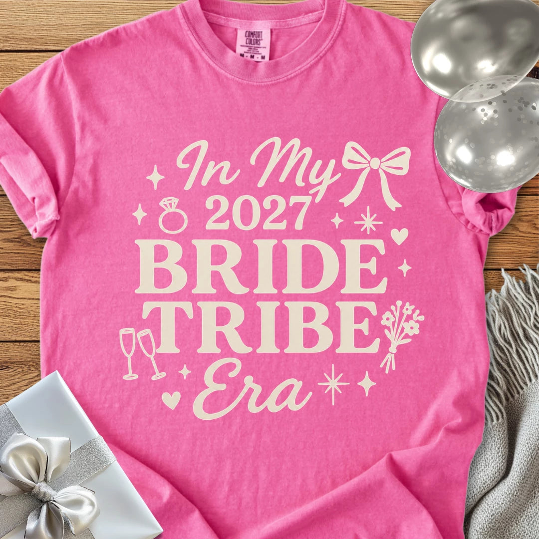 In My 2027 Bride Tribe Era - Premium Wedding T-Shirt