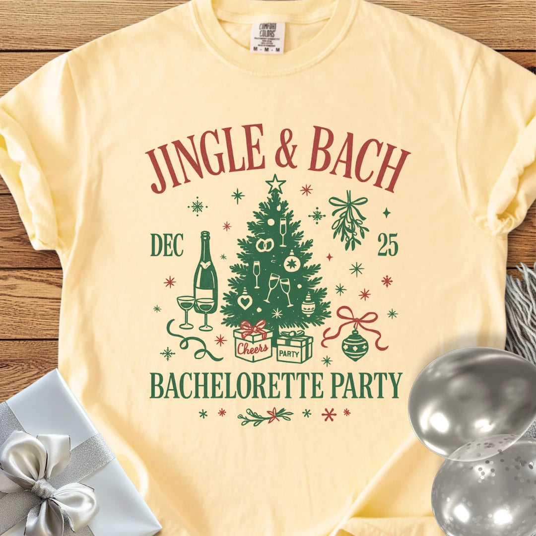 Jingle & Bach - Premium Christmas Bachelorette Party T-Shirt