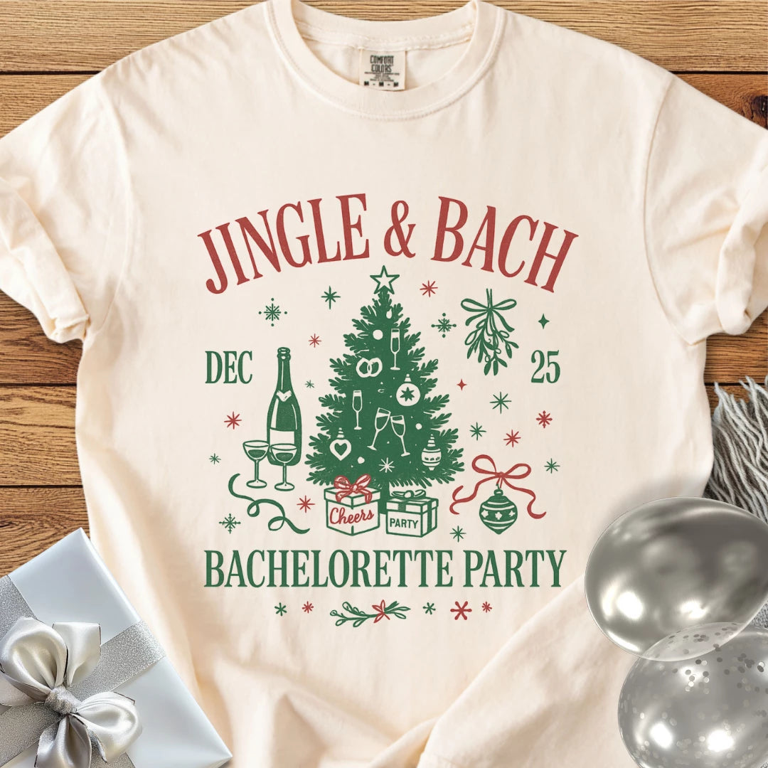 Jingle & Bach - Premium Christmas Bachelorette Party T-Shirt