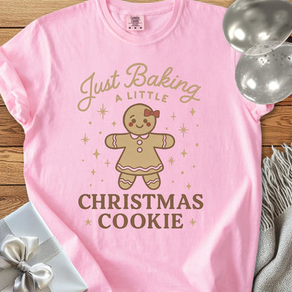 Just Baking a Little Christmas Cookie - Premium Christmas Pregnancy T-Shirt