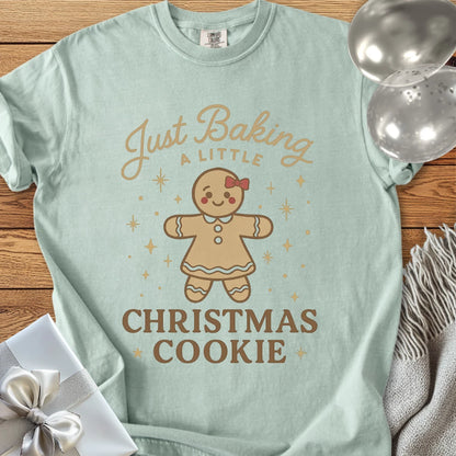 Just Baking a Little Christmas Cookie - Premium Christmas Pregnancy T-Shirt