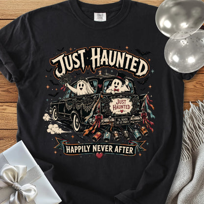 Just Haunted - Happily Never After - Premium Halloween Wedding T-Shirt