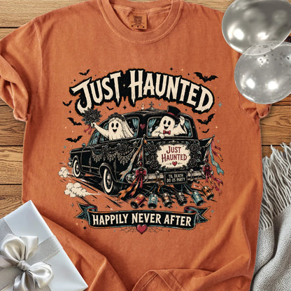 Just Haunted - Happily Never After - Premium Halloween Wedding T-Shirt