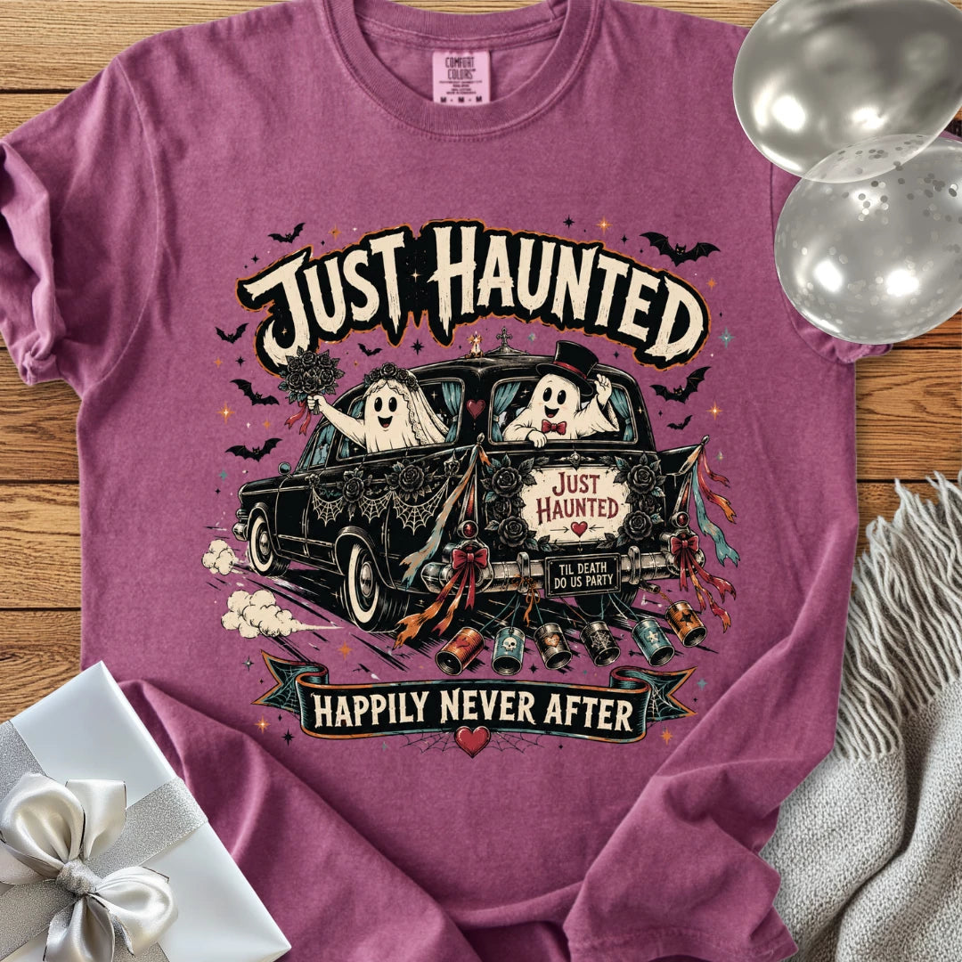 Just Haunted - Happily Never After - Premium Halloween Wedding T-Shirt