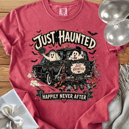 Just Haunted - Happily Never After - Premium Halloween Wedding T-Shirt