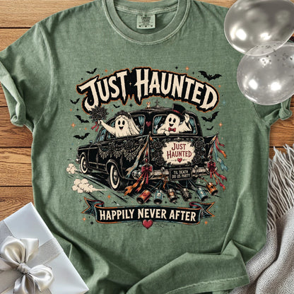 Just Haunted - Happily Never After - Premium Halloween Wedding T-Shirt