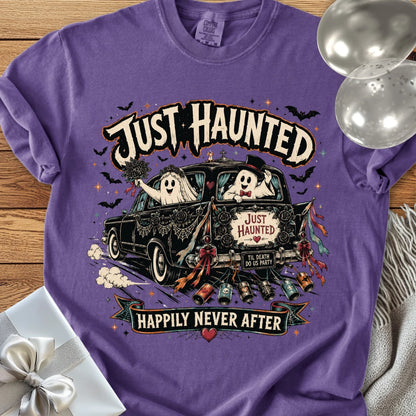 Just Haunted - Happily Never After - Premium Halloween Wedding T-Shirt