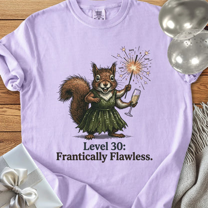 Level 30: Frantically Flawless - Premium 30th Birthday T-Shirt