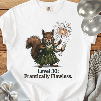 Level 30: Frantically Flawless - Premium 30th Birthday T-Shirt