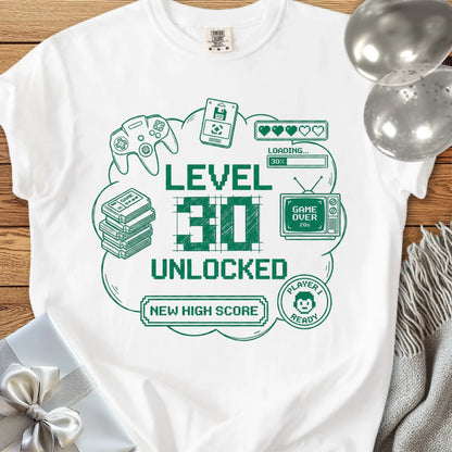 Level 30 Unlocked - Premium 30th Birthday T-Shirt