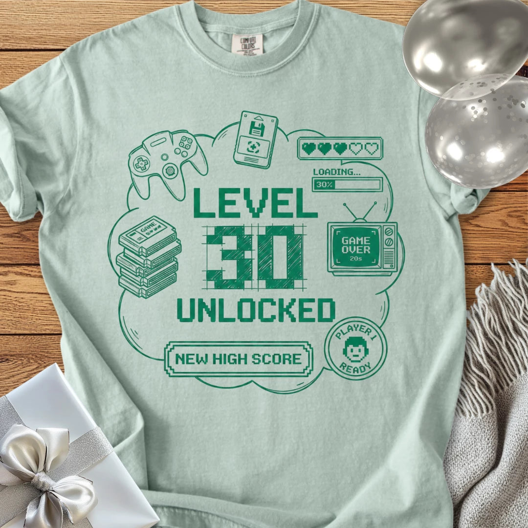Level 30 Unlocked - Premium 30th Birthday T-Shirt