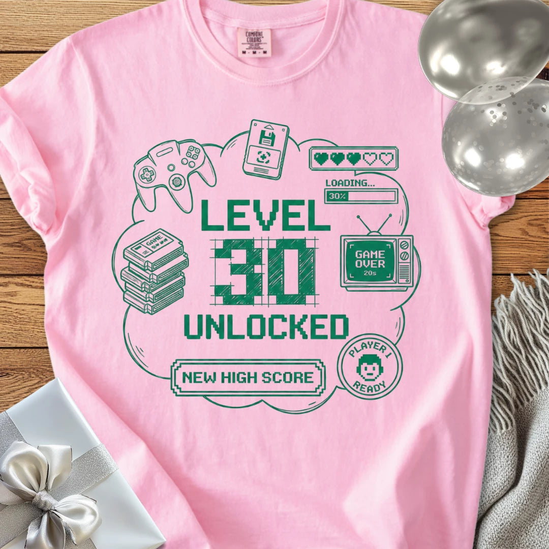 Level 30 Unlocked - Premium 30th Birthday T-Shirt
