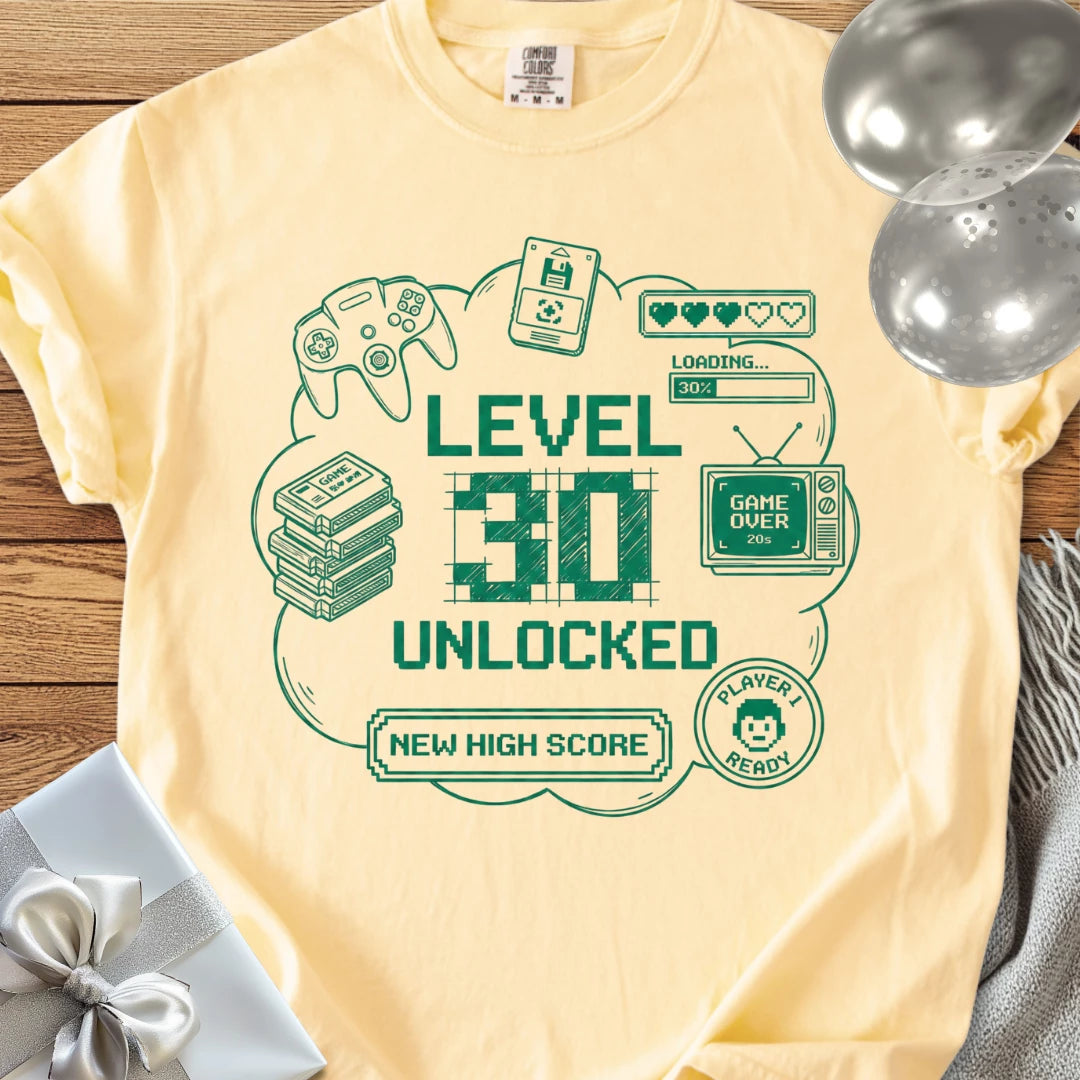 Level 30 Unlocked - Premium 30th Birthday T-Shirt