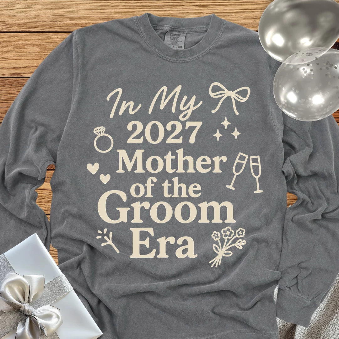 In My 2027 Mother of the Groom Era - Premium Long Sleeve Wedding T-Shirt