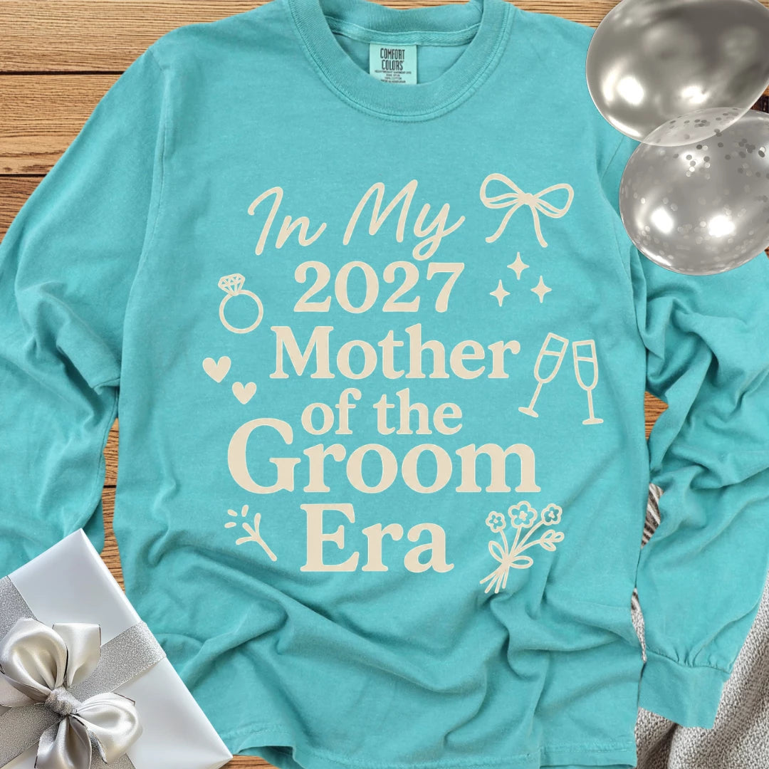 In My 2027 Mother of the Groom Era - Premium Long Sleeve Wedding T-Shirt