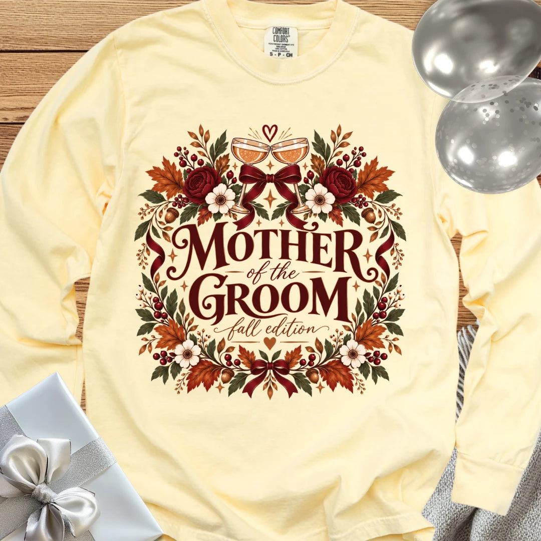 Mother of the Groom, Fall Edition- Premium Wedding Long Sleeve T-Shirt