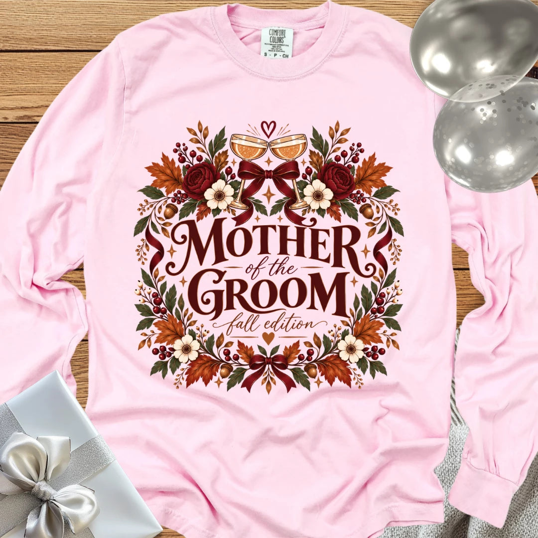 Mother of the Groom, Fall Edition- Premium Wedding Long Sleeve T-Shirt