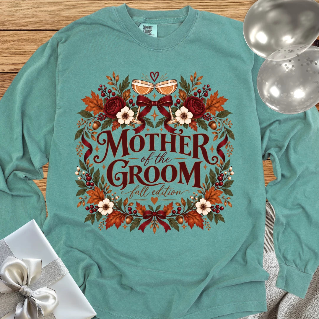 Mother of the Groom, Fall Edition- Premium Wedding Long Sleeve T-Shirt