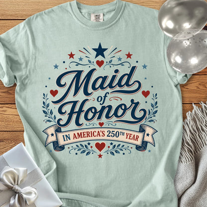 Maid of Honor In America's 250th Year - Premium America 250 Wedding T-Shirt