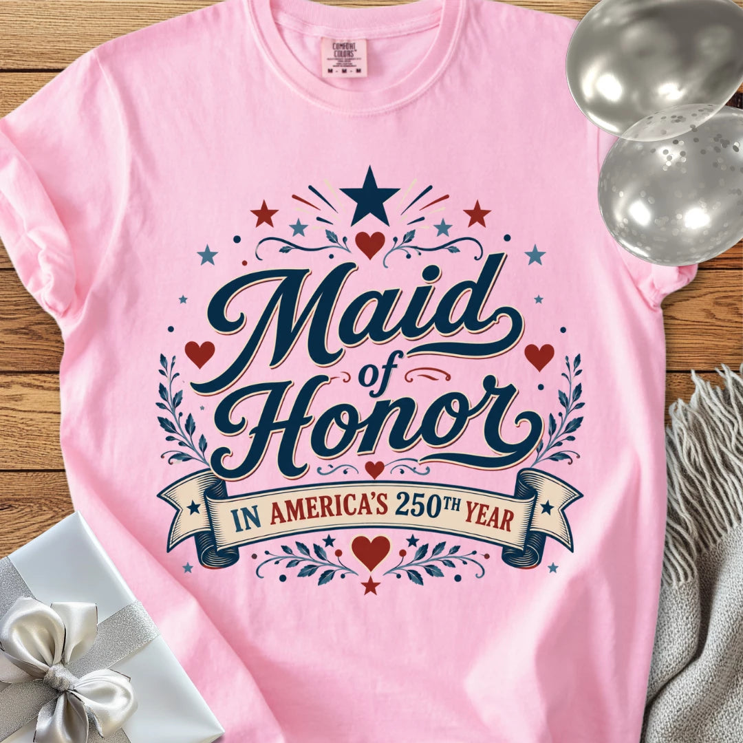 Maid of Honor In America's 250th Year - Premium America 250 Wedding T-Shirt