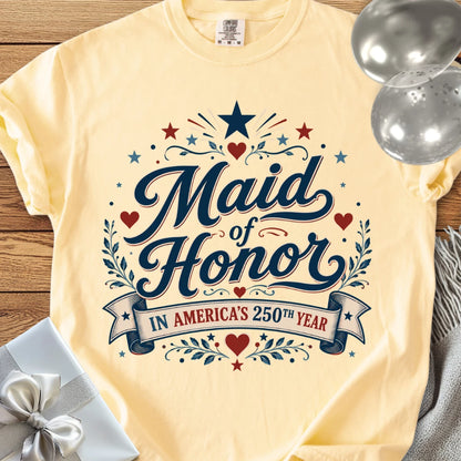 Maid of Honor In America's 250th Year - Premium America 250 Wedding T-Shirt