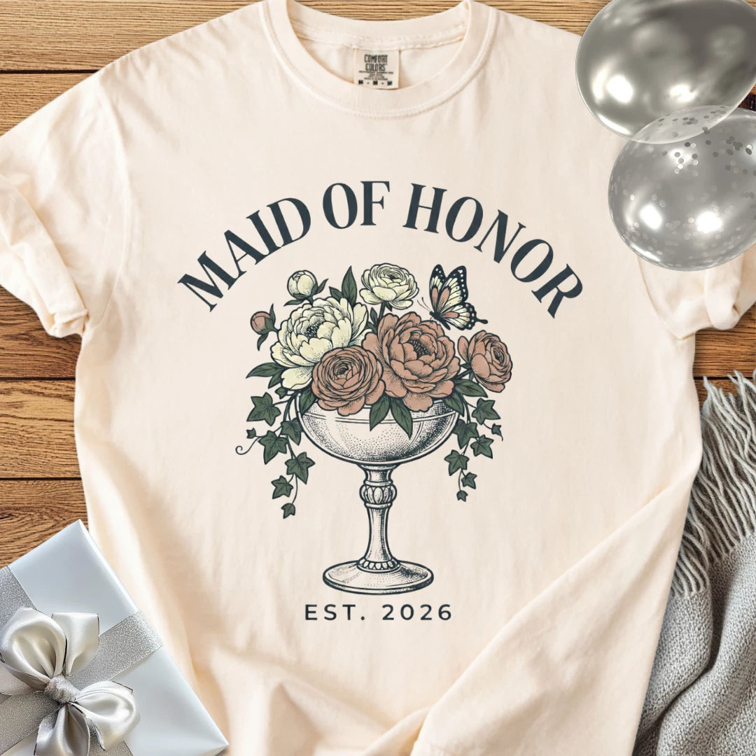 Maid of Honor, Est. 2026 - Premium Wedding T-Shirt