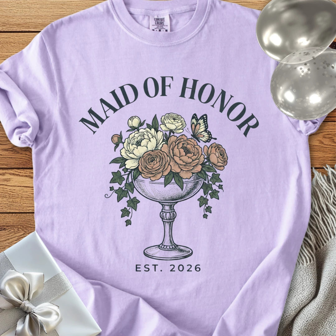 Maid of Honor, Est. 2026 - Premium Wedding T-Shirt