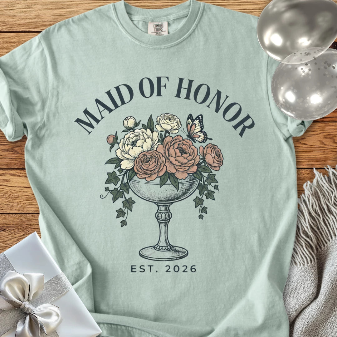 Maid of Honor, Est. 2026 - Premium Wedding T-Shirt