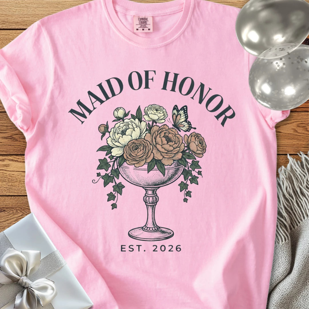 Maid of Honor, Est. 2026 - Premium Wedding T-Shirt
