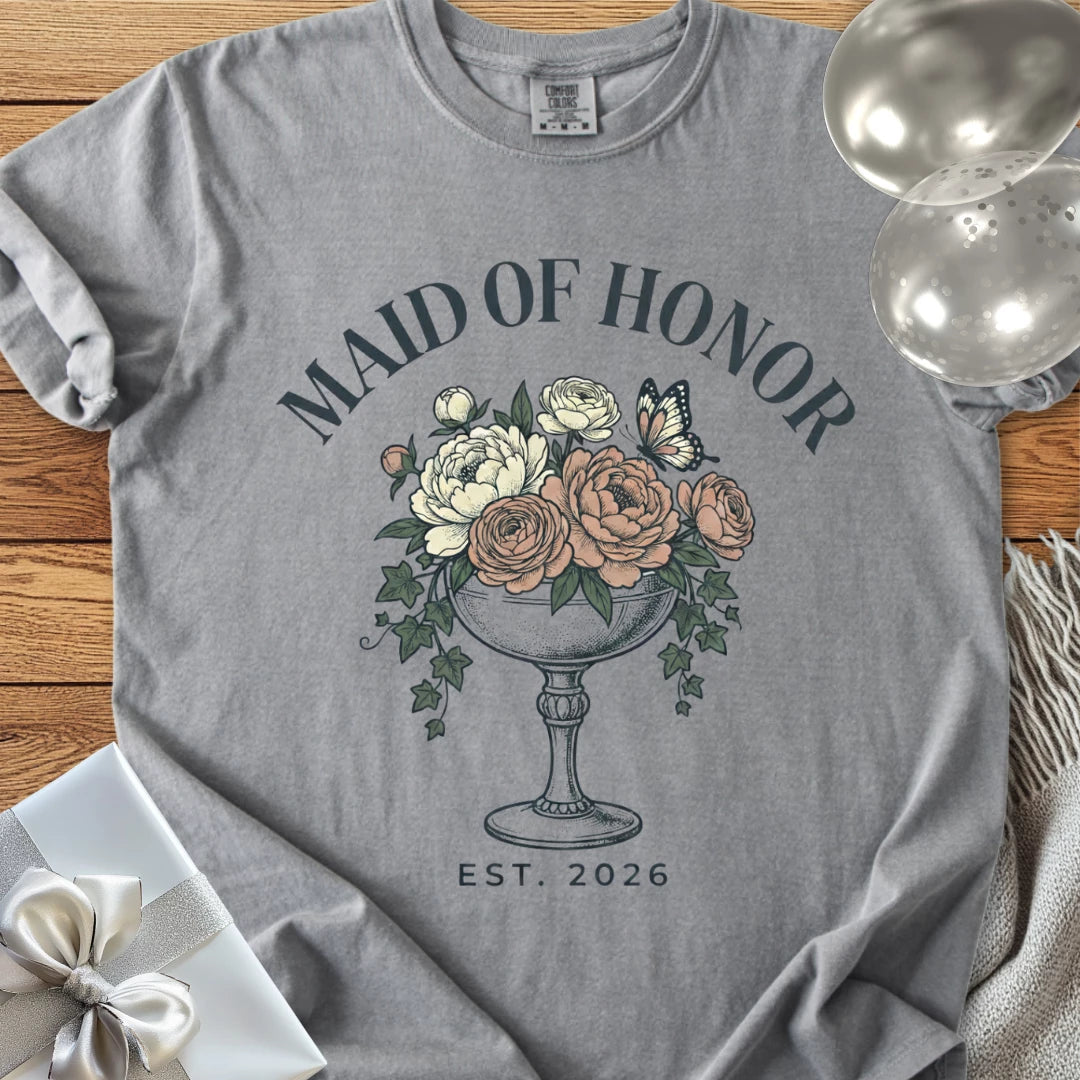 Maid of Honor, Est. 2026 - Premium Wedding T-Shirt