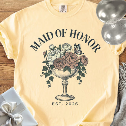 Maid of Honor, Est. 2026 - Premium Wedding T-Shirt