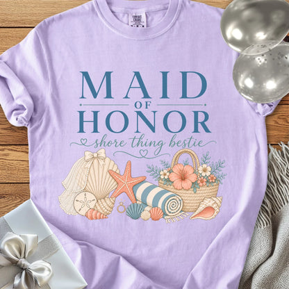 Maid of Honor, Shore Thing Bestie - Premium Bridal Party T-Shirt