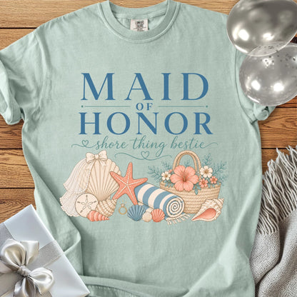 Maid of Honor, Shore Thing Bestie - Premium Bridal Party T-Shirt