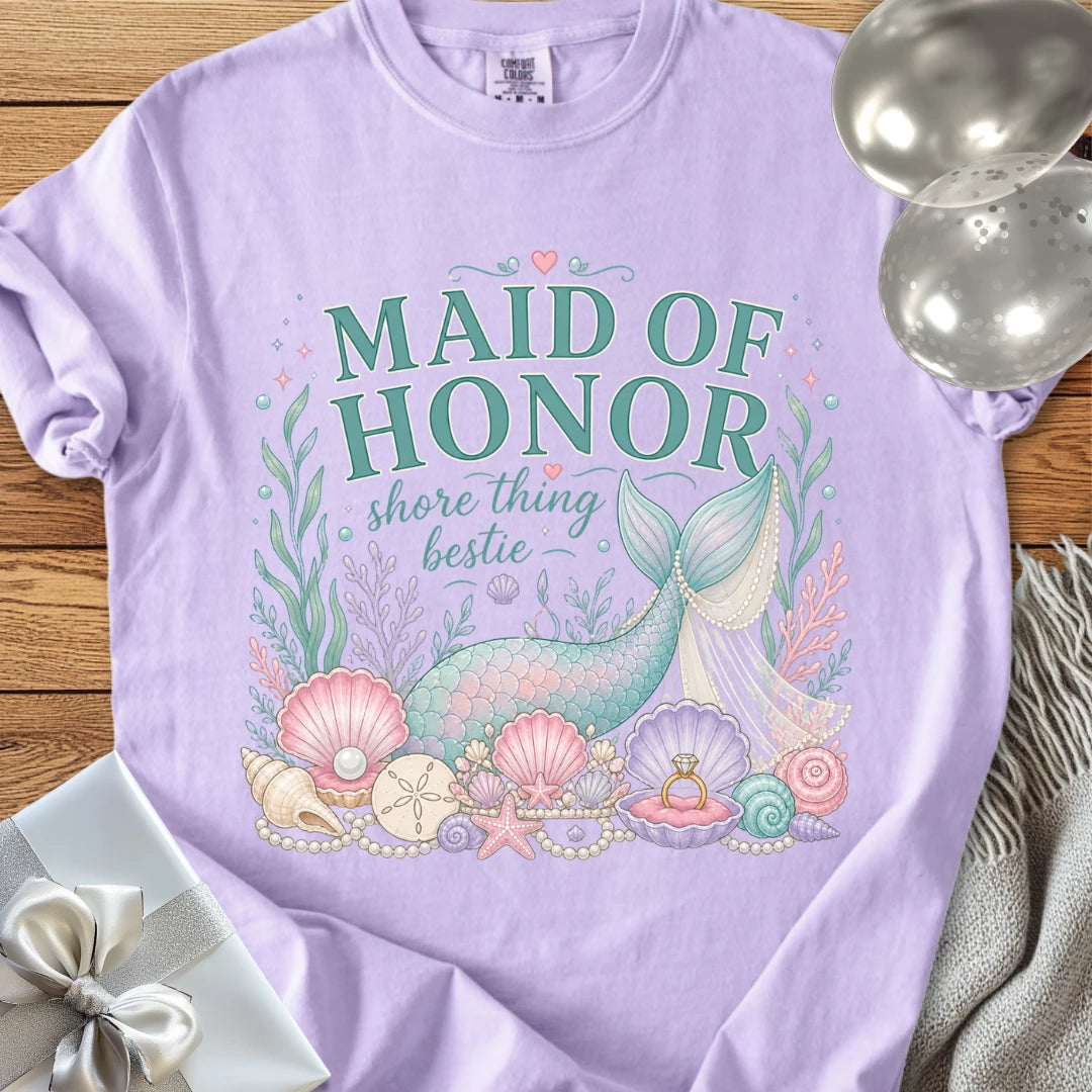 Maid of Honor, Shore Thing Bestie - Premium Wedding T-Shirt