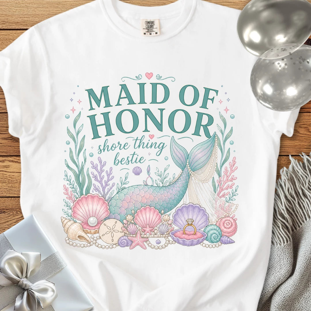 Maid of Honor, Shore Thing Bestie - Premium Wedding T-Shirt