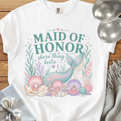 Maid of Honor, Shore Thing Bestie - Premium Wedding T-Shirt