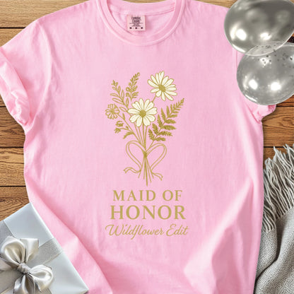 Maid of Honor, Wildflower Edit - Premium Bridal Party T-Shirt