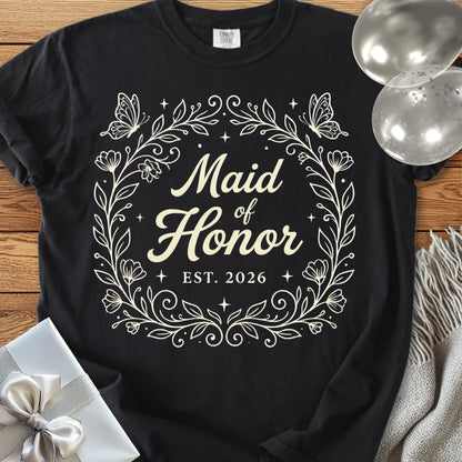 Maid of Honor, Est 2026 - Premium Wedding T-Shirt