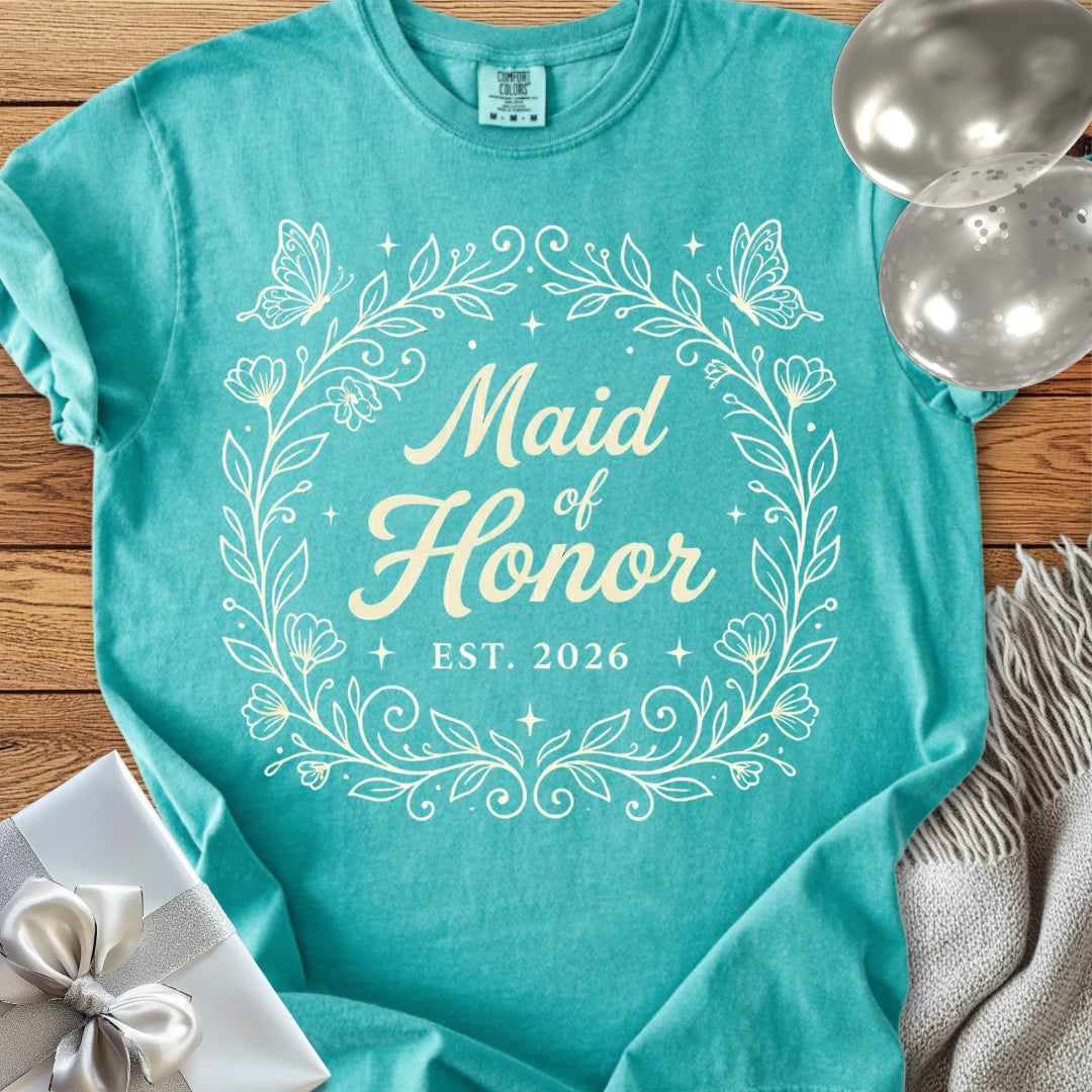 Maid of Honor, Est 2026 - Premium Wedding T-Shirt