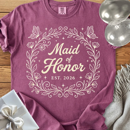Maid of Honor, Est 2026 - Premium Wedding T-Shirt