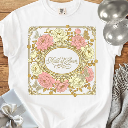 Maid of Honor - Premium Peony Wedding T-Shirt