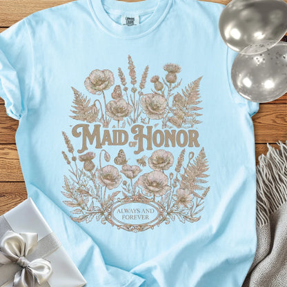Maid of Honor - Premium Wildflower Wedding T-Shirt